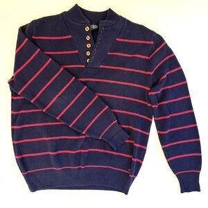 Lands' End Blue and Pink Men’s Sweater. 100% cotton 90’s style.